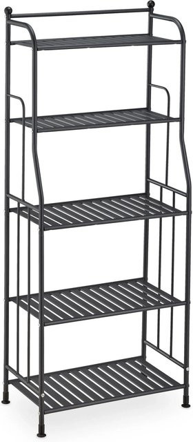Relaxdays Standregal aus Stahl in Schwarz mit 5 Ablagen, H x B x T: 133 x 56 x 28 cm - Bild 1