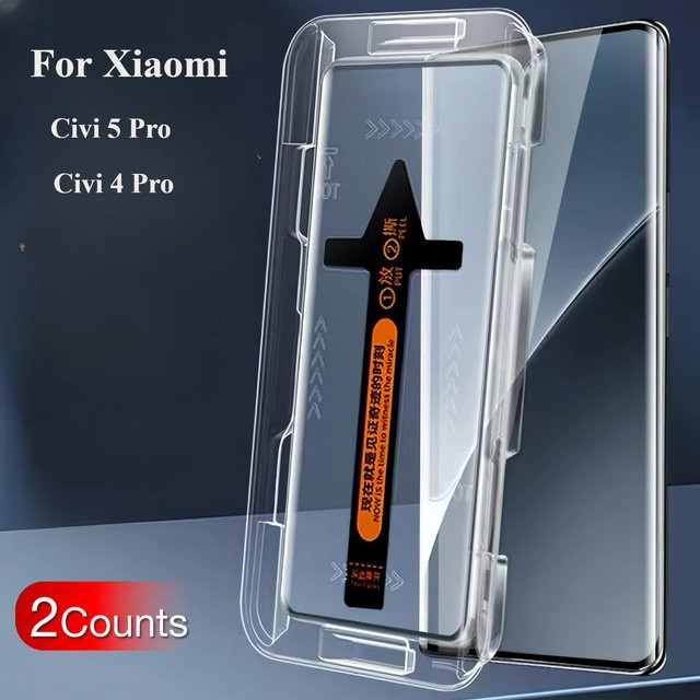 2er-Set Gehärtetes Glas Displayschutzfolie für Xiaomi Mi CIVI 5 Pro und Civi 4 Pro inklusive Installationskit, transparent - Bild 1
