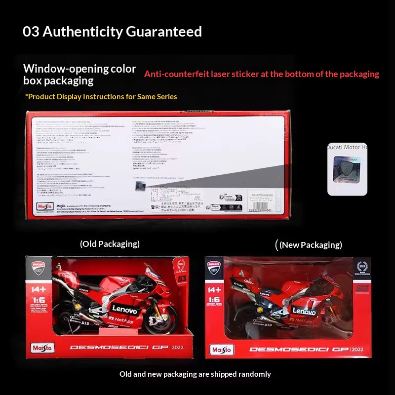 Maisto Ducati Lenovo Team 2024, Motorrad Racing Modell, 1:6, Metall - Bild 3