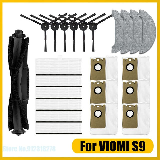 Ersatzteil-Set für Xiaomi Viomi S9 Roboter Staubsauger mit Hauptseitenbürste, Hepa-Filter, Staubbeuteln und Mopp-Tüchern - Bild 1