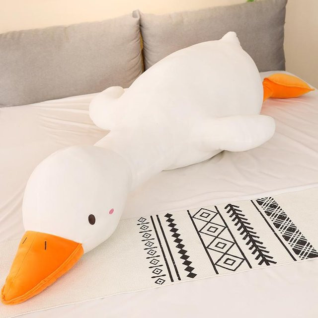 Yiran Health & Beauty Enten-Kissen, Enten-Stofftier, Gelb & Weiß, 70cm - Bild 1