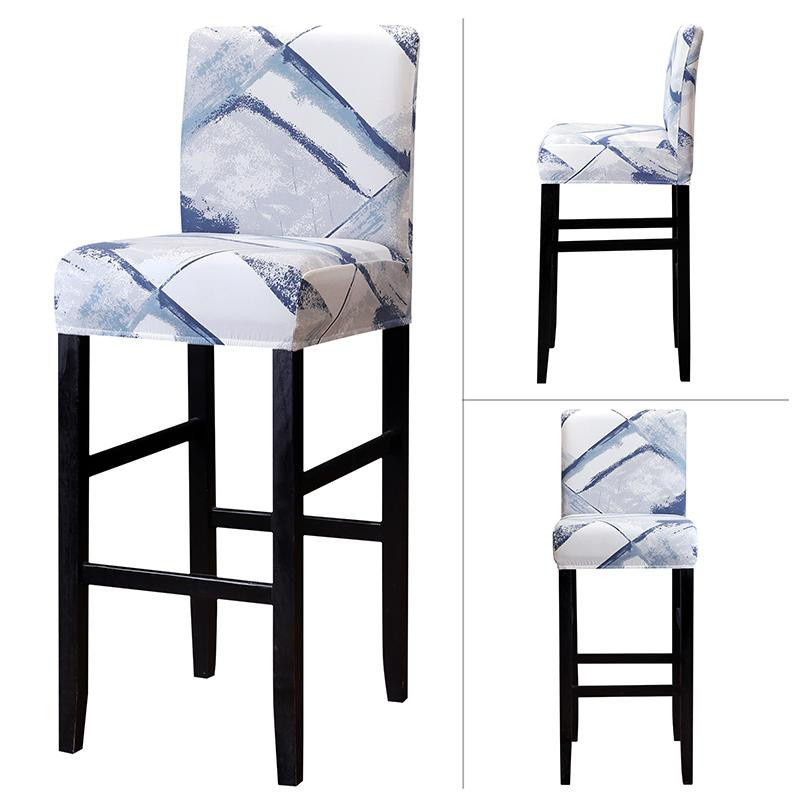LEVIVEI Bedruckter Barstuhlbezug aus Polyester und Elasthan, dehnbar und waschbar, modern mit Grafik-Design in Rosa, Weiß und Multicolour - Bild 1