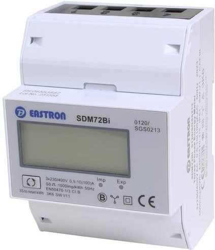 Counttec SDM72Bi Digitaler Zweirichtungs-Hutschienenzähler 100A in Weiß MID-konform - Bild 1