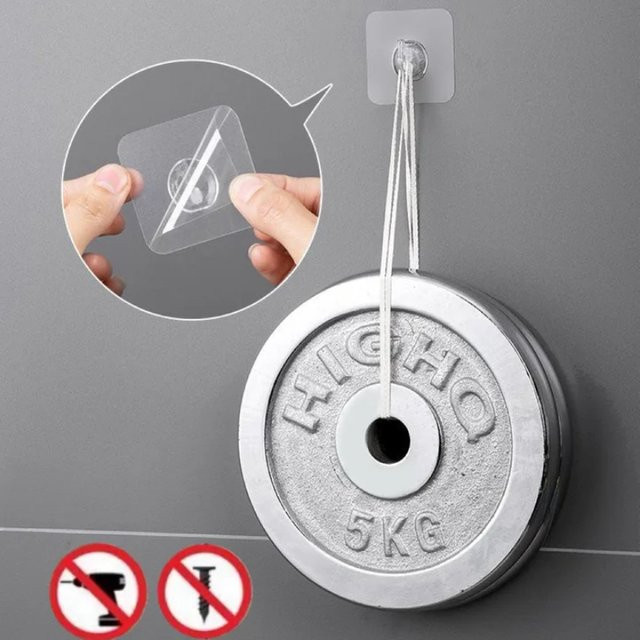 Transparente selbstklebende Wandhaken aus Kunststoff für Küche und Badezimmer - Bild 1