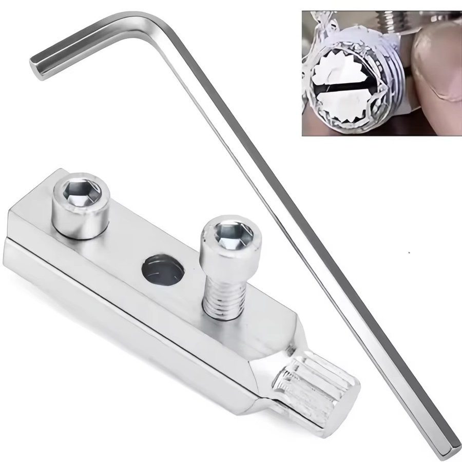 Multifunktionales Wasserhahn-Eckventil-Abzieher Werkzeug zum Entfernen gebrochener Schrauben mit 4/6-Punkt-Ausdreher in Silber - Bild 3