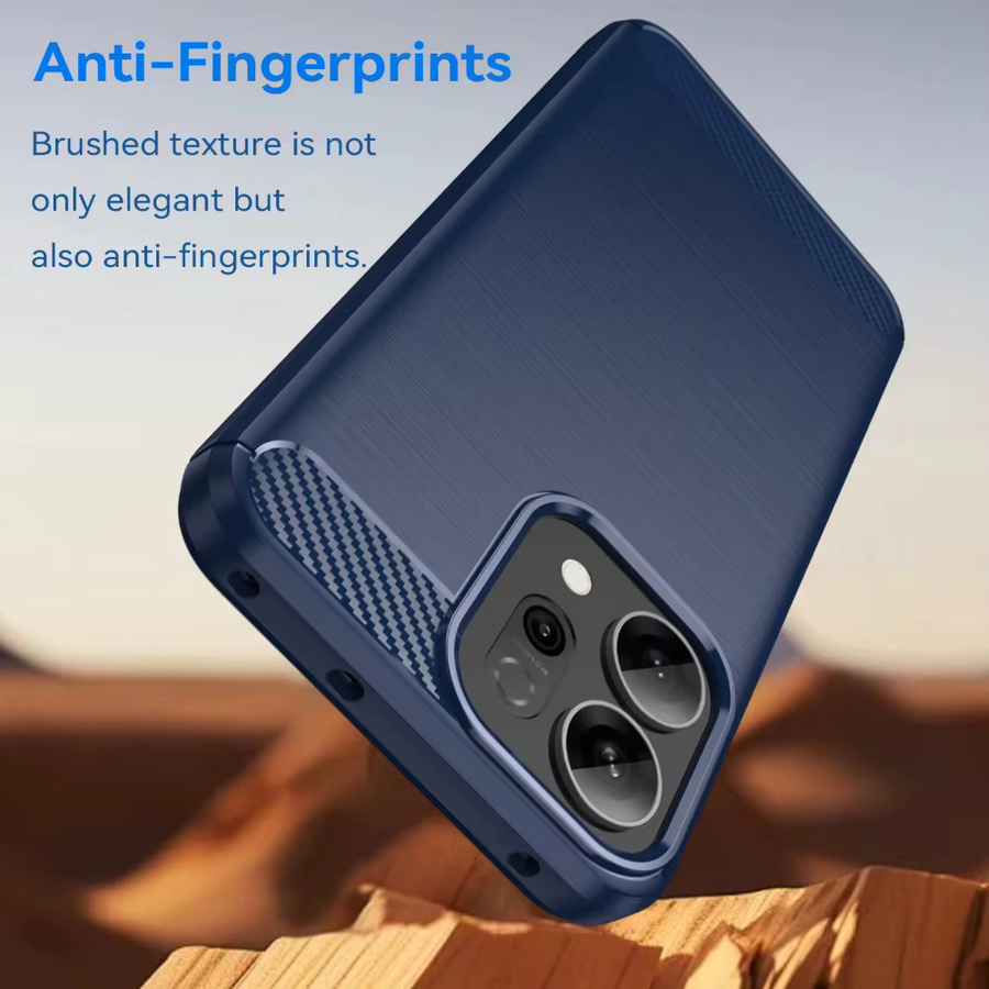 Stoßfeste Softcase Schutzhülle mit Carbonfaser-Muster für OPPO Reno 15 14 13 Pro 15F 14F 13F in Schwarz und Blau aus mattem TPU - Bild 2