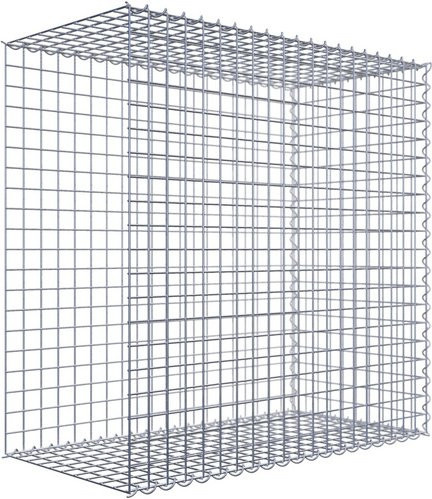 Gabiona Anbaukorb Typ 2 aus Stahl in Silbergrau, B/T/H: 100 x 100 x 50 cm, Maschenweite 5 x 5 cm - Bild 1