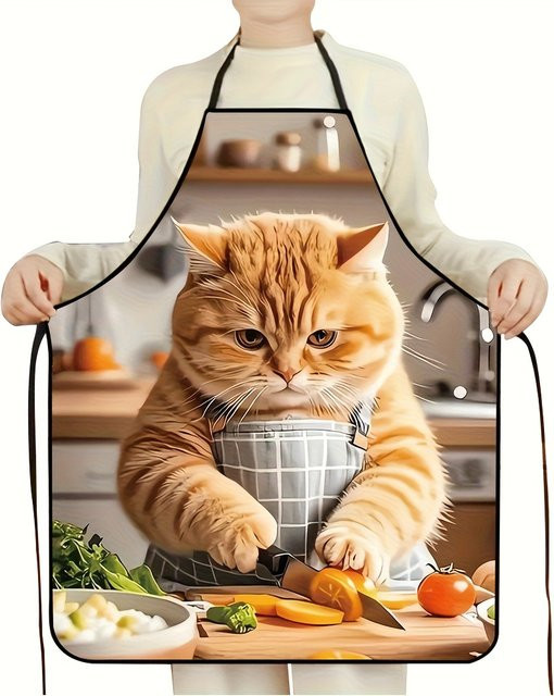 Unisex-Küchenschürze von ZZN mit Cartoon-Motiv in Multicolour zum Kochen, Grillen und für die Gartenarbeit - Bild 1