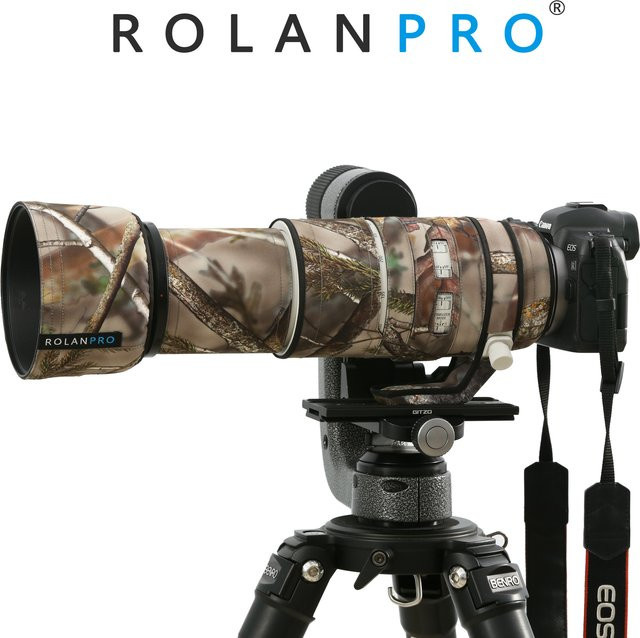 ROLANPRO Wasserdichter Objektivmantel in Camouflage für Canon RF 100–500 mm F/4,5–7,1 L IS USM Regenschutz Schutzhülle - Bild 1