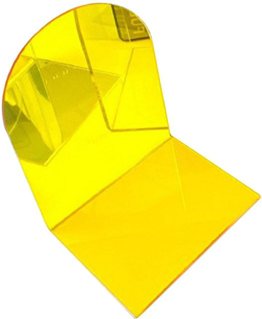 KaiSai Buchstützen aus Acryl in L-Form, 1 Paar, transparentes Zitronengelb, rutschfest und dekorativ für Büro und Studium - Bild 1