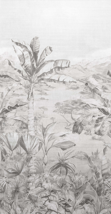Osborne & Little Wandbild Martinique in Graphite mit floralem Naturmotiv - Bild 1