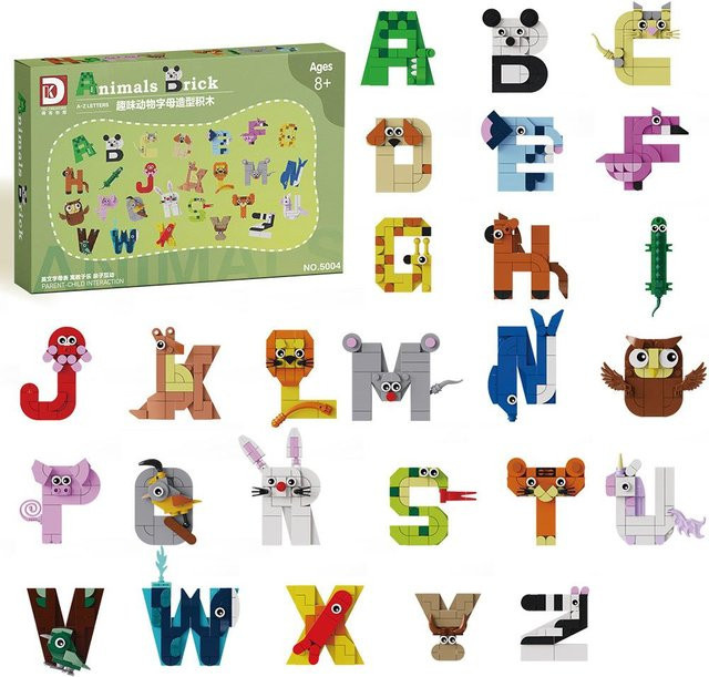 Linyi toy Bausteinset Tier Alphabet bunt - Bild 1