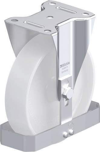 Blickle B-PO 200G-FS Stahlblech-Bockrolle in Weiß mit 200 mm Rad-Durchmesser und 400 kg Tragfähigkeit - Bild 1