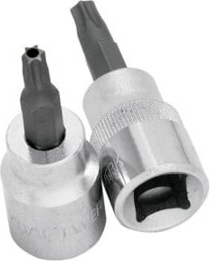 Kraftwerk 3/8 Zoll TX-Bit-Stecknuss T20 mit Bohrung in Silber - Bild 1
