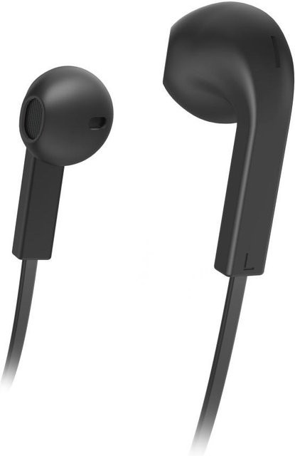Hama Advance In-Ear Earbuds mit Mikrofon und Flachbandkabel in Schwarz - Bild 1