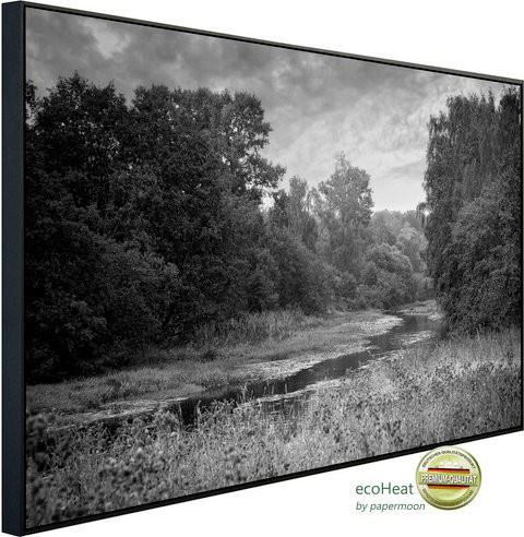 papermoon EcoHeat Infrarotheizung Wald Schwarz Weiss Matt-Effekt mit App-Steuerung und Überhitzungsschutz - Bild 1