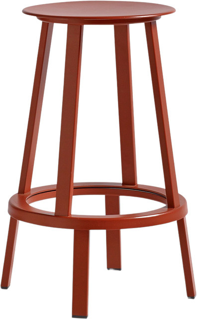 HAY Revolver Barhocker aus Stahl in Rot im Industrial Design - Bild 1