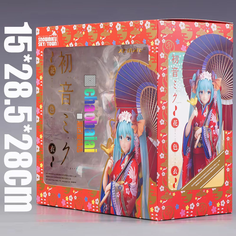 Bandai Hatsune Miku Anime Figur im floralen Kimono, mehrfarbig, stehend - Bild 3