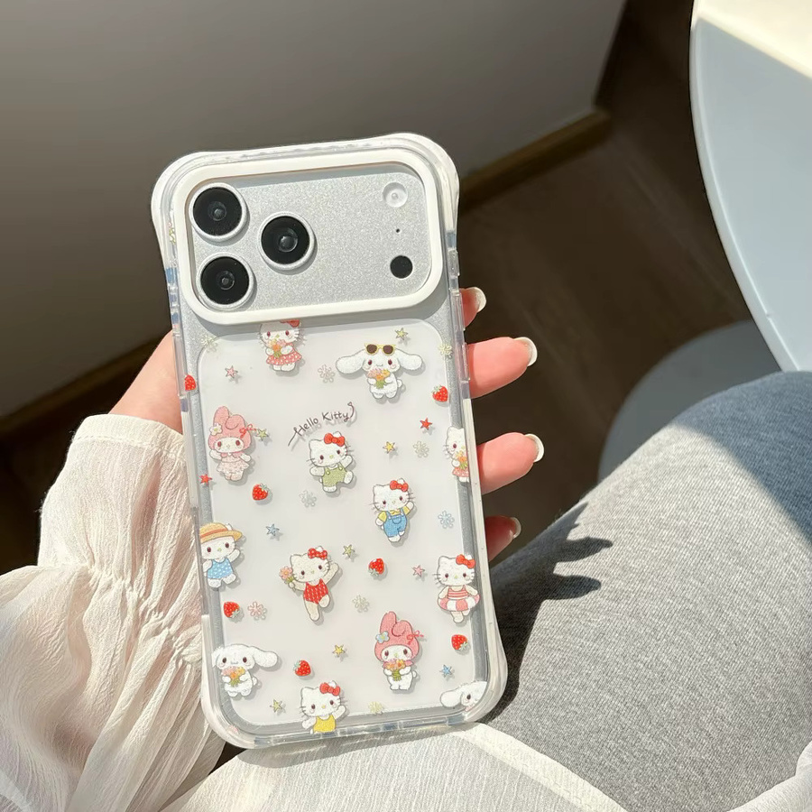 Sanrio Hello Kitty Handyhülle mit Kristall-Glitzer-Pulver in Lila für iPhone 17 16 15 Pro Max, stoßfeste Schutzhülle - Bild 2