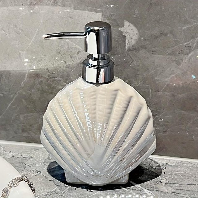Houspace Keramik-Lotionsflasche mit Pumpe in Weiß, Höhe: 18,5 cm, Breite: 13,0 cm, Tiefe: 1,0 cm - Bild 1