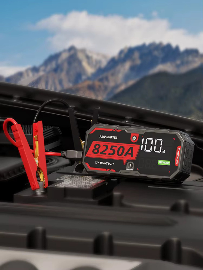 AdoreTrip 8250A Hochleistungs-Starthilfegerät in Schwarz, 12V Autobatterie-Booster und tragbare Powerbank für Auto, SUV, Offroad 4x4 und Pickups - Bild 6
