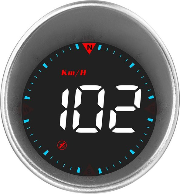 VehicleKit Auto-HUD Head-up-Display mit digitaler Tachoanzeige, Kilometerstand und Kompass in Schwarz und Silber - Bild 1