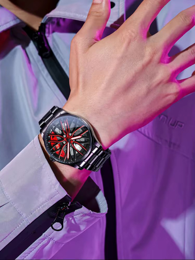 OLEVS Armbanduhr Quarz, Edelstahl, Schwarz, Herren - Bild 5