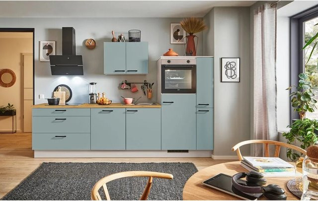 pino Küchenzeile Nordisch Grün mit 1 Geräte- und 1 Seitenschrank, Breite: 280 cm, Höhe: 174 cm, Tiefe: 60 cm - Bild 1
