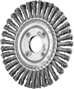 PFERD TOOLS PIPELINE Rundbürste gezopft für Winkelschleifer, Stahl-Draht-Ø 0,50 mm, Farbe: Silber, Durchmesser: 115 mm, Breite: 6 mm, Aufnahme: 22,2 mm - Bild 1