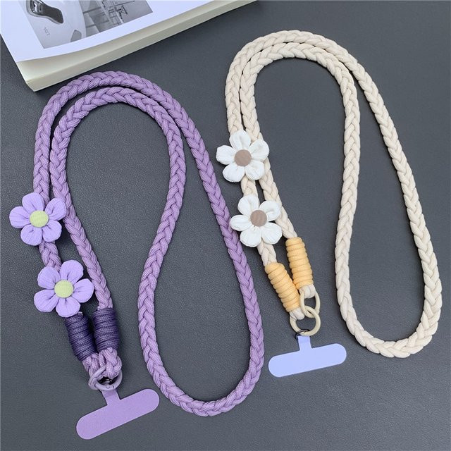 DOLANBIA Universal Handy Lanyard Crossbody mit Blumen-Dekoration als Schultergurt für dein Telefon - Bild 1