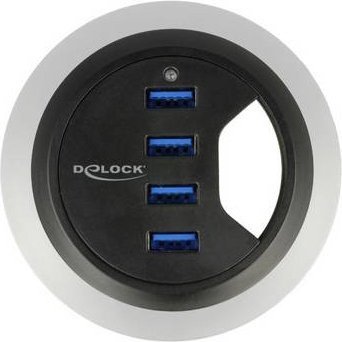 Delock 4-Port USB 3.2 Gen 1 Hub USB 3.0 Schwarz - Bild 1