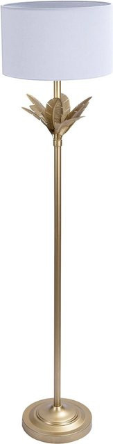 Relaxdays Stehlampe aus Eisen in Weiß und Gold mit Palmenblatt-Design, Höhe: 152,5 cm, Breite: 33 cm - Bild 1