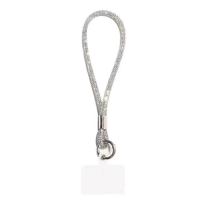 WSSHE Glitter Telefon Lanyard in Blau mit Kristall-Handgelenkband als universelles Anti-Verlust-Schlüsselband für iPhone und Samsung - Bild 4