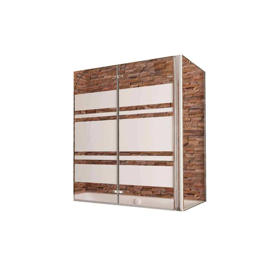 Duschparadies Badewannenaufsatz Faltwand mit Seitenteil, 2-teilige Duschabtrennung aus Glas, Farbe: Transparent/Silber, B/H: 110 x 140 cm, Seitenteil: 75 cm - Bild 2