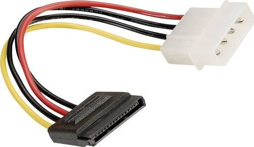 Roline Festplatten Anschlusskabel mit 1x Molex 4-pol Stecker und 1x SATA-Strom-Buchse 15-pol, 0,15 m - Bild 1