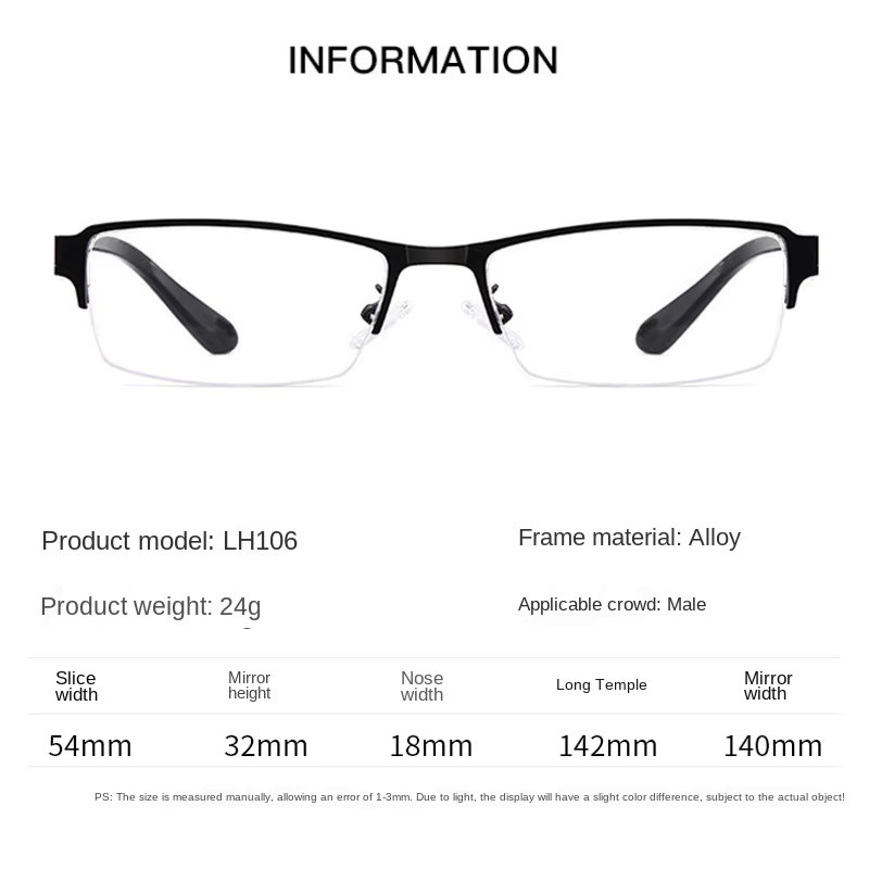 Rooftrellen Lesebrille Halbrahmen, rectangular, Metall, schwarz, Männer - Bild 3
