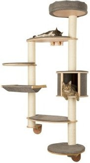 Kerbl Wandkratzbaum Dolomit XL Tofana in Beige mit Höhle und Hängematte aus Sisal - Bild 1