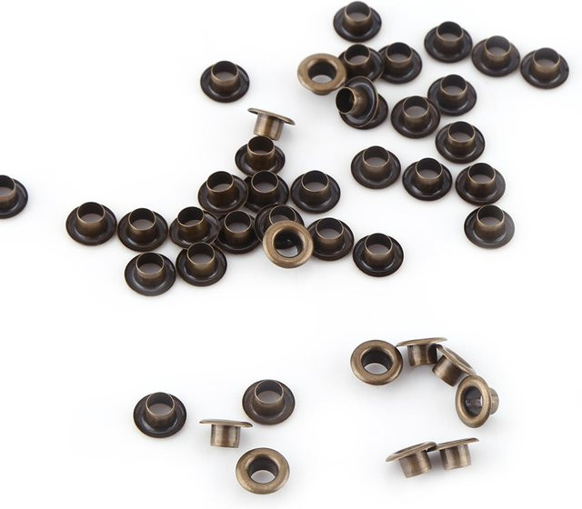 GoolRC Ösen mit Unterlegscheibe für Leder, Taschen und Gürtel, Schwarz, 100 Stück, Innendurchmesser: 6 mm, Dicke: 4 mm - Bild 1