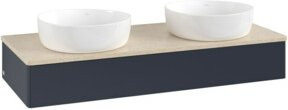 V&B Antao Waschtischunterschrank mit Beleuchtung, ohne Frontstruktur, lackiert, Blau, B/T/H: 120 x 50 x 19 cm - Bild 1