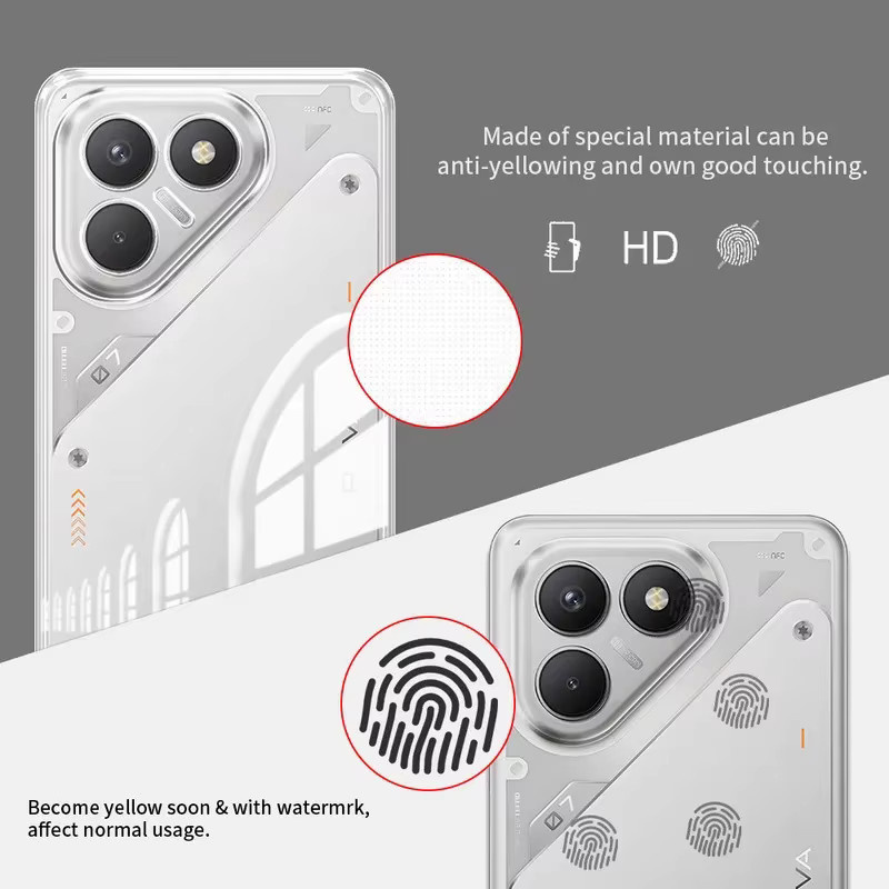 Transparentes Silikon Schutzcase für Tecno Pova 7 Pro 5G und Tecno Pova 7 Neo, stoßfeste Handyhülle - Bild 3