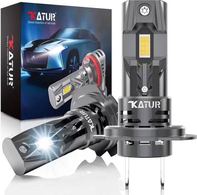 Katur H7 Turbo LED Canbus Scheinwerferlampe Set, 2 Stück, 20000LM, 100W, passend für BMW E60 F10 F30 E46, Mercedes Benz W204 W203 W211 W212, VW Audi A3 - Bild 1