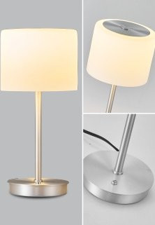 HELL ABBY Schreibtischleuchte in Grau mit dimmbarer LED und Touch-Bedienung aus eloxiertem Aluminium - Bild 1