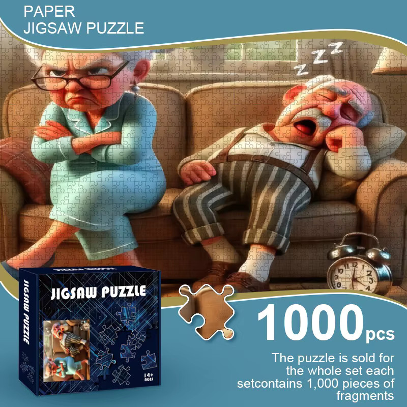 AZNM Puzzle mit schlafendem Opa und wütende Oma, ab 14 Jahre - Bild 4