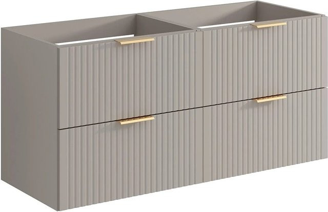 Vente-unique Waschbeckenunterschrank Zevara im Art-déco-Stil, Beige, B/T/H: 120 x 46 x 57 cm - Bild 1