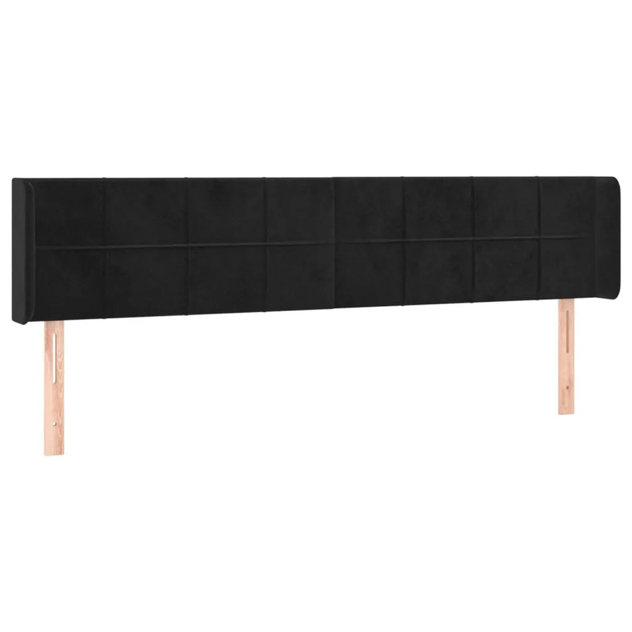 vidaXL LED Kopfteil in Schwarz aus Samt mit USB-Ladeanschluss, Breite: 163 cm, Tiefe: 16 cm, Höhe: 78-88 cm - Bild 2