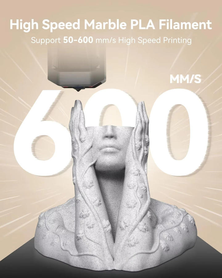 JAYO 5er Set 3D-Drucker Filament Set mit Marmor PLA und Matt PETG/PLA in Multicolor und Braun, Hochgeschwindigkeits-Filament für FDM-Drucker, 1,1 kg pro Rolle - Bild 2