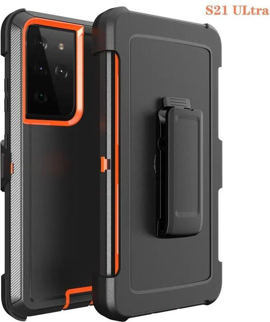 3 in 1 Stoßfeste Schutzhülle mit Gürtelclip für Samsung Galaxy S22 Plus in Schwarz - Bild 1