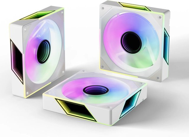3D Spiegel ARGB PC Gehäuse Lüfter mit Aura Sync, einstellbare Geschwindigkeit und Fernbedienung, Durchmesser: 120 mm - Bild 1