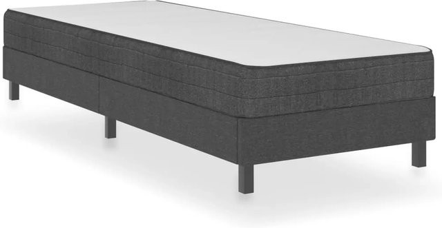 vidaXL Boxspring-Bettgestell aus Stoff in Grau, B/T/H: 100 x 200 x 100,5 cm - Bild 1