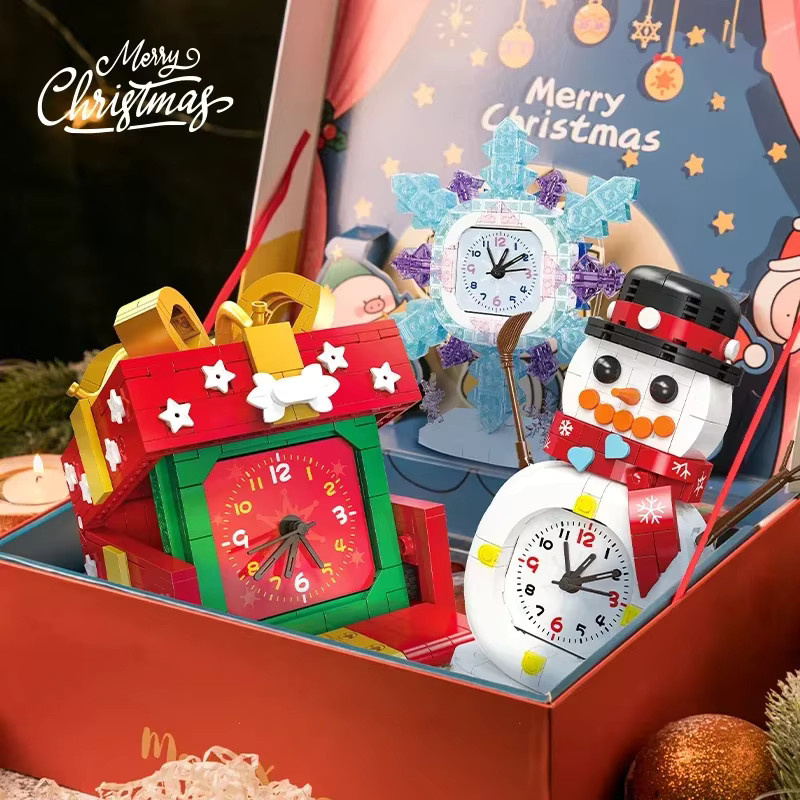AMAZINGBLOKS Schneemann und Schneeflocke DIY Bausteine Desktop-Ornamente als festliche Weihnachtsdekoration in Multicolor - Bild 2